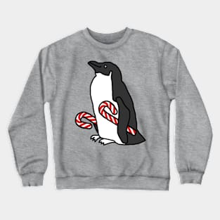 Christmas Penguin Holding Candy Cane Crewneck Sweatshirt